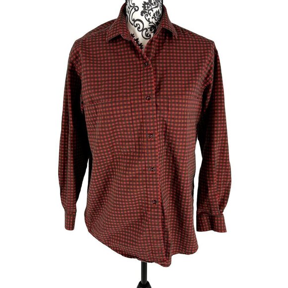 Patagonia Red Check Gingham Button Down 100% Cotton Size Small - Picture 1 of 14